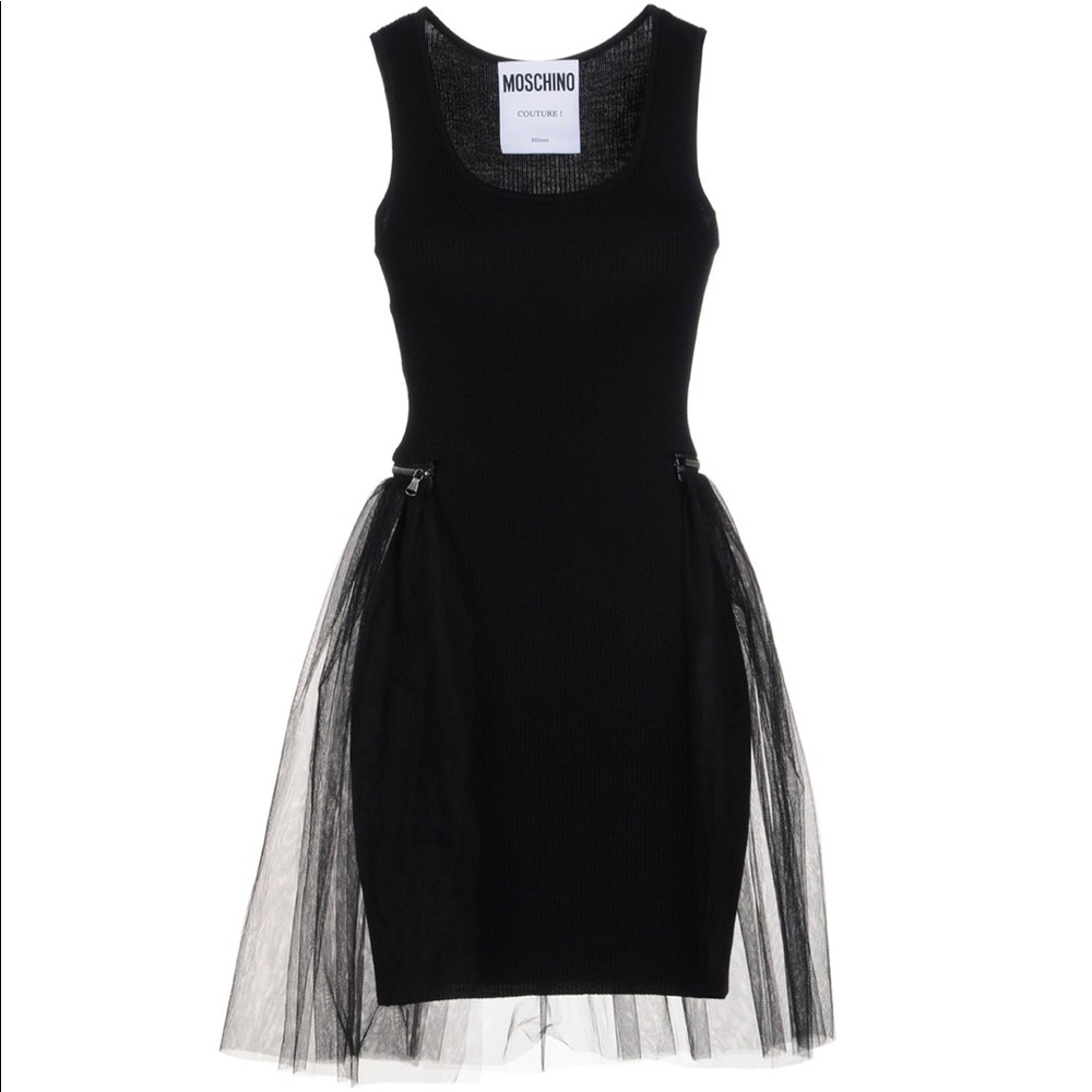 Moschino Couture Tulle Black Dress